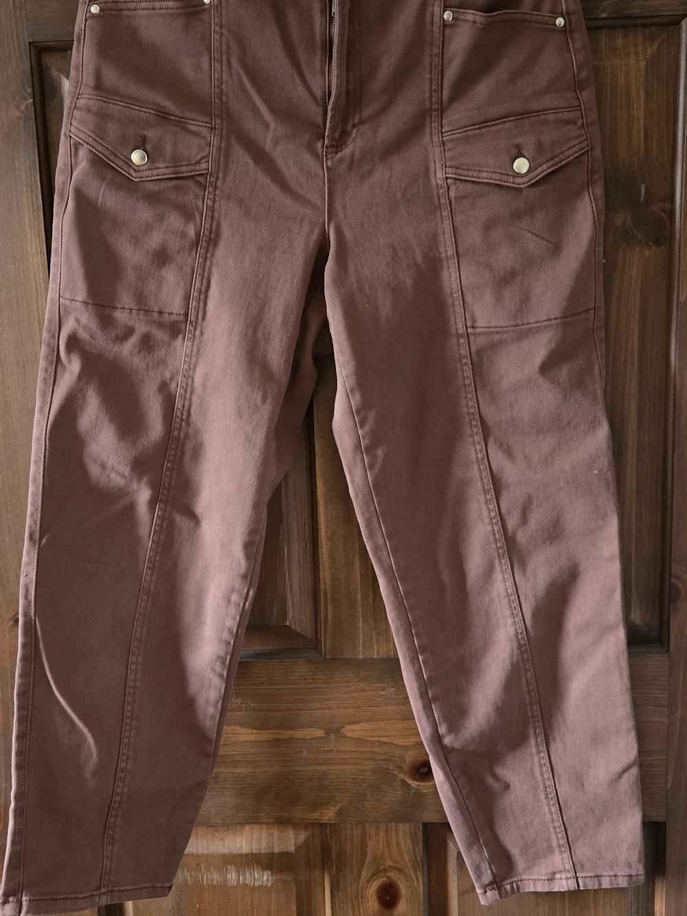 Dex Cropped Jeans in Mauve Brown